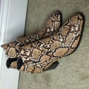 Snakeskin booties